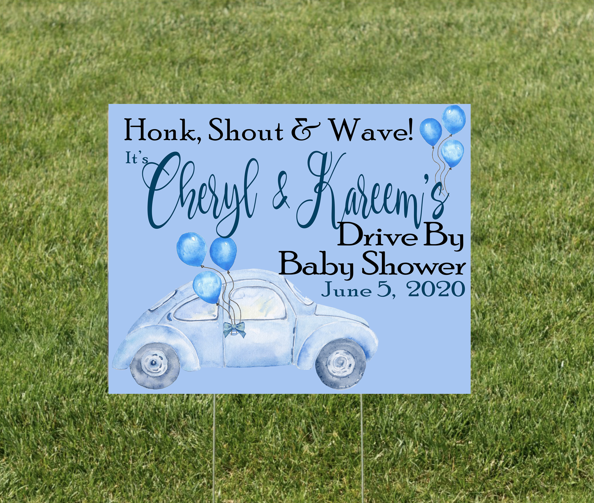 Baby Shower Yard Sign made at The Brat Shack Party Store, NY